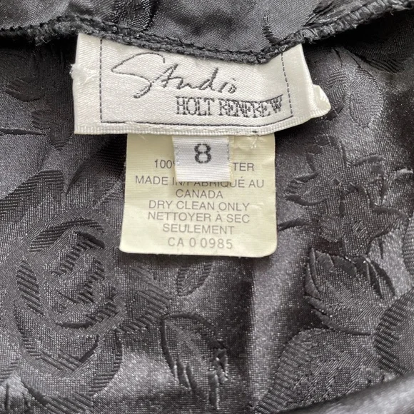 VTG STUDIO HOLT RENFREW Black Flower Pattern Skirt - Picture 5 of 5